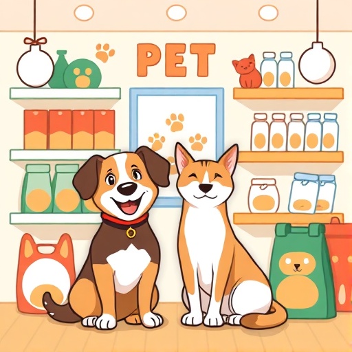Pet Shop com cães e gatos felizes